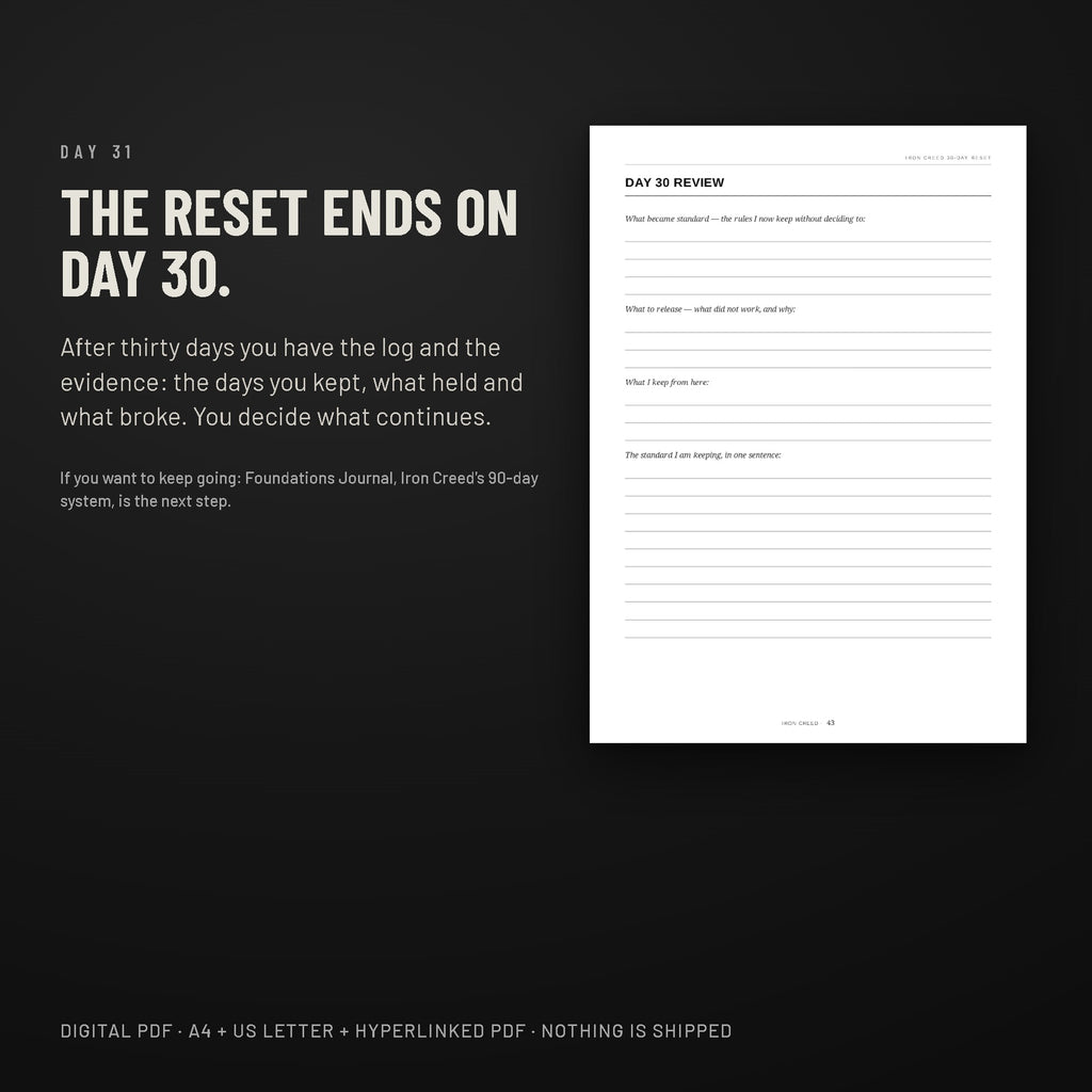 Day 30 Review page: what became standard, what to release, what I keep.
